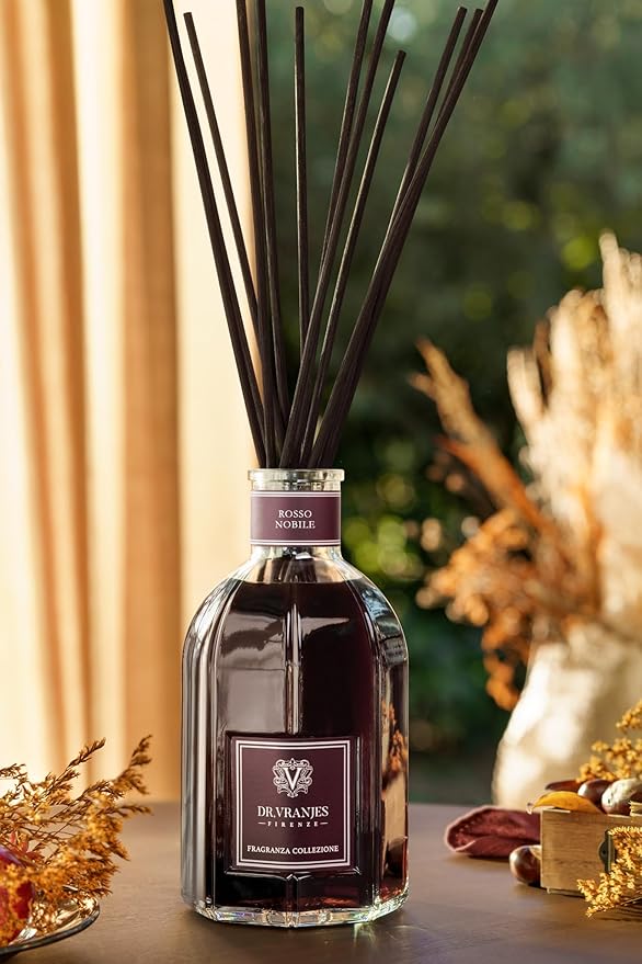 Dr. Vranjes - Rosso Nobile 500 ml Refill + Double Pack of Black Sticks (3 Pieces Bundle) - Luxury Home Fragrance, Made in Italy, Main Scent Fruity: Orange, Strawberry and Red Berries, Birch