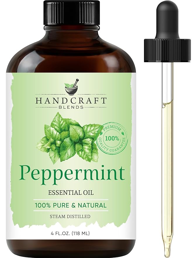 Handcraft Blends Peppermint, Eucalyptus, Lavender Essential Oil Set - 4 Fl. Oz, 100% Pure and Natural, Therapeutic Grade with Premium Glass Dropper