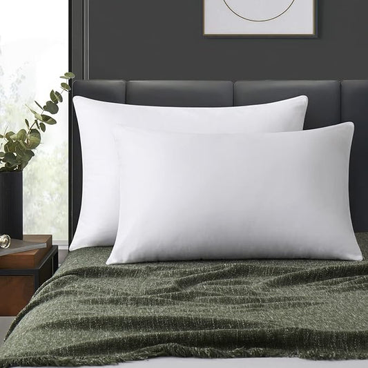 100% Cotton Zippered Pillow Cases Queen Size Set of 4, Super Soft & Breathable Pillow Protectors with Zipper, White Pillow Case Covers 20x30 Inches