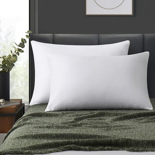 100% Cotton Zippered Pillow Cases King Size Set of 4, Super Soft & Breathable Pillow Protectors with Zipper, White Pillow Case Covers 20x36 Inches