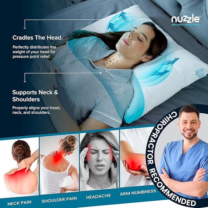 Nuzzle King Size Pillows Set of 4 Adjustable Firm Pillows, Luxury Hotel Collection Bed Pillows – Best Adjust Height Soft Cooling Pillows for Back, Stomach and Side Sleepers