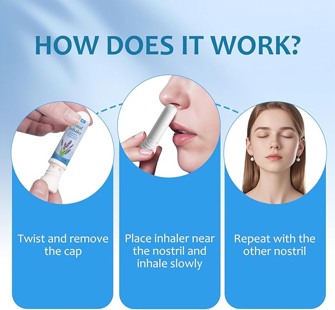 PUFFIAIR Lavender Nasal Sticks (3 Pack) 丨Pure Lavender & Chamomile Extract丨Help Sleep, Promote Calm & Stuffy Noses Support Craving Relief for Smokers