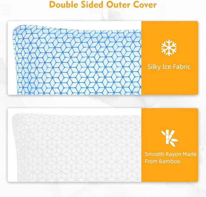 Love Attitude Bed Pillow Queen Size 1 Pack, Shredded Memory Foam Pillow Adjustable，Cooling Pillow Soft and Supportive for Side Back Stomach Sleepers