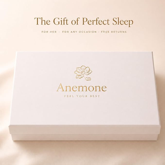 Anemone Sleep Mask for Women – Zero Pressure Fit, Ultra Soft Lycra, 100% Blackout Eye Cups, Memory Foam Earplugs + Travel Pouch Included