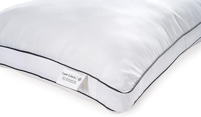 LANE LINEN Bed Pillows Standard Size Pack of 12-20"x26" Medium Firm Down Alternative Bulk Pillows for Sleeping, Hotel Quality Back Stomach or Side Sleeper Pillow, Cooling Soft Easy Care - White