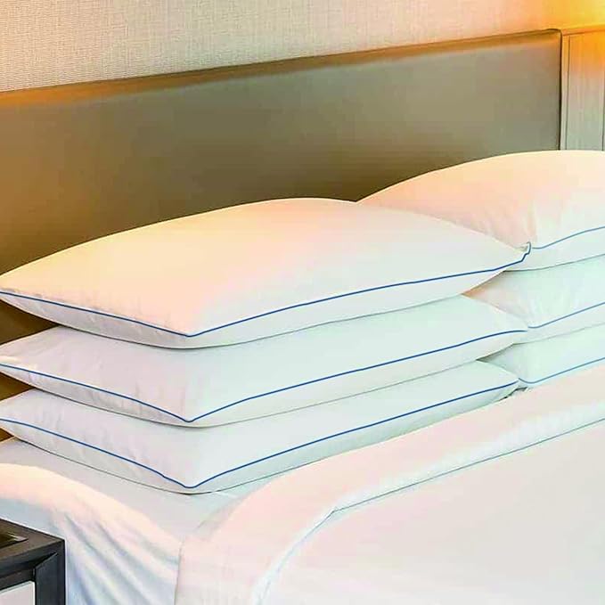 SILUI Flat Soft Thin Pillows Standard Size Set of 2 Pack Bed Pillow with Down Alternative Fill for Side Back Stomach Sleepers, 20x26 Inches, White