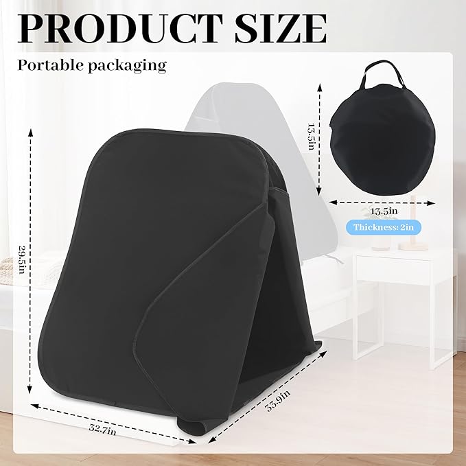MABOZOO Portable Blackout Bed Tent for Sleeping, Privacy Sleep Cover with 2-Layer Light Blocking, Foldable Frame (33.9" L × 24.8" W × 29.5" H), Perfect for Nightshift, Dorms, Travel & Naps