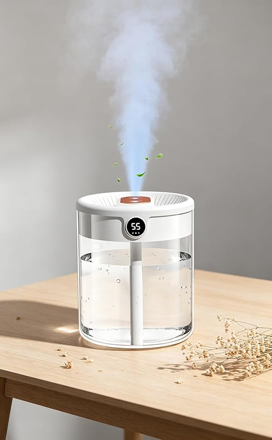 Generic 2L Anti Gravity Humidifier, Smart Bedroom Humidifier With Humidity Display, Anti Gravity Water Drop Cool Mist Diffuser, 3 Modes Dual Spray Mute Humidifier With Night Light. (Green)