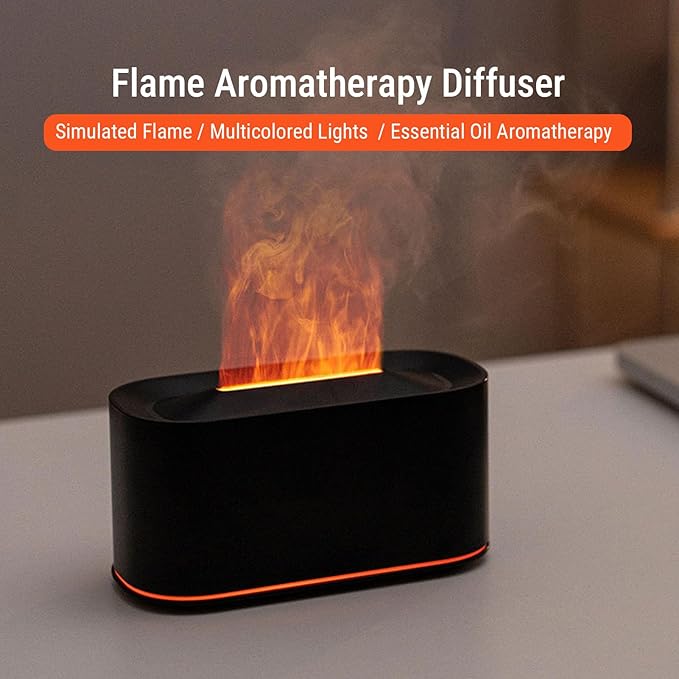 Cosiki Essential Oil Diffuser, 220ml Ultrasonic Aromatherapy Diffuser, Quiet Operation with 7 Colors Light, Ideal for Home, Office & Bedroom (Black)