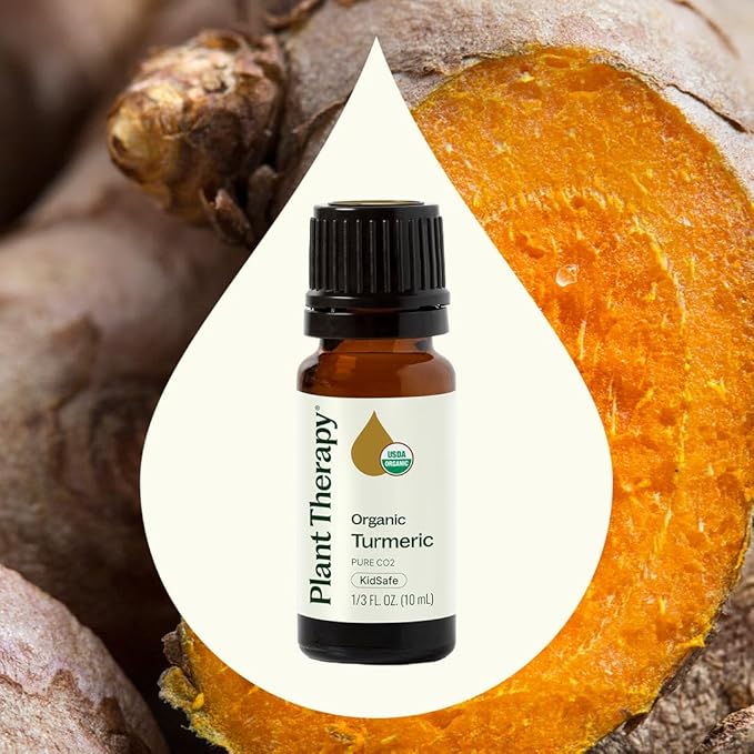 Plant Therapy USDA Certified Organic Turmeric CO2 Essential Oil 10 mL (1/3 oz) 100% Pure, Undiluted, Supports Healthy Digestion