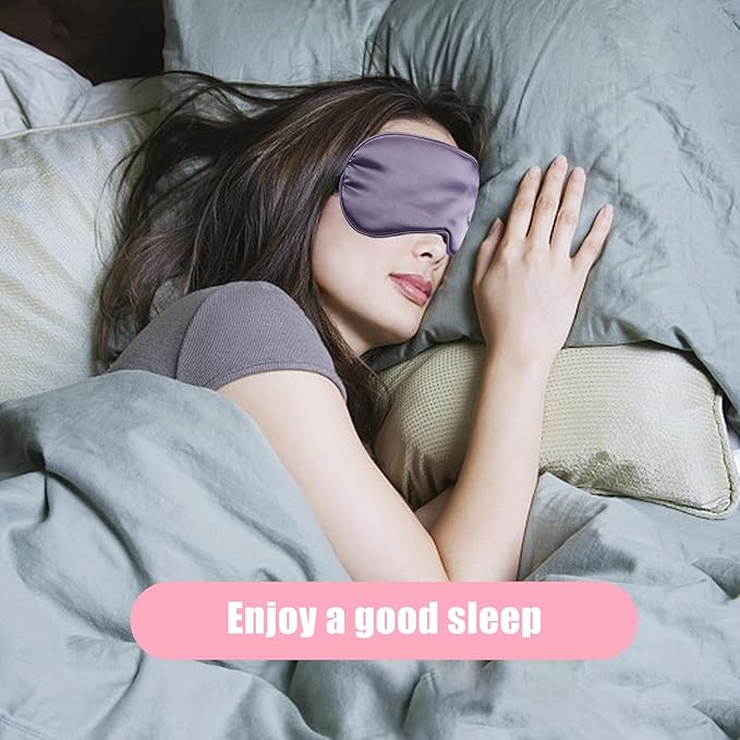 6 Pack Silk Sleep Mask,Silk Eye Mask for Sleeping,Soft Satin Blackout Eye Masks for Women Men,Blindfold Eyeshade for Night Sleep Travel(Black+Pink+Purple)