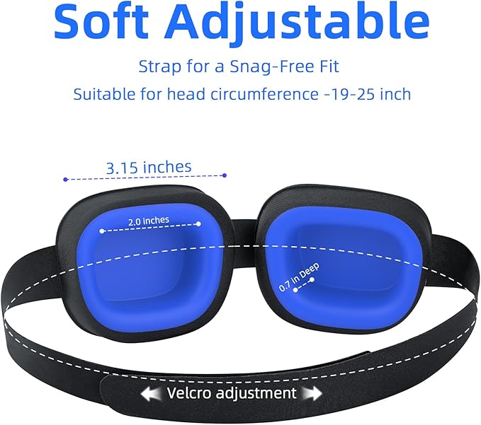 Sleep Mask for Dry Eyes, Moisturizing Blackout Dry Eye Mask with Removable Silicone Cups, Soft Adjustable Comfortable for Travel & Night Sleep