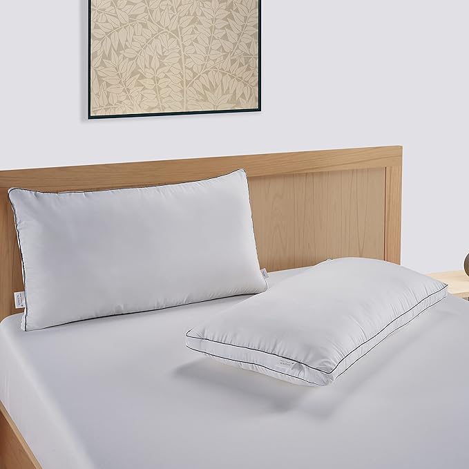 LANE LINEN Bed Pillows Standard Size Pack of 12-20"x26" Medium Firm Down Alternative Bulk Pillows for Sleeping, Hotel Quality Back Stomach or Side Sleeper Pillow, Cooling Soft Easy Care - White