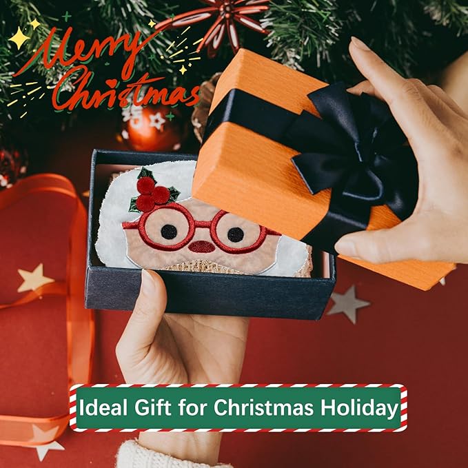 Cute Sleeping Mask Sleep Mask, Funny Santa Claus Soft Plush Eye Mask for Travel Nap Sleeping Chrismas Blindfold Eye Cover Eyeshade for Adult Kids Girls Teens Men Women - Santa Claus