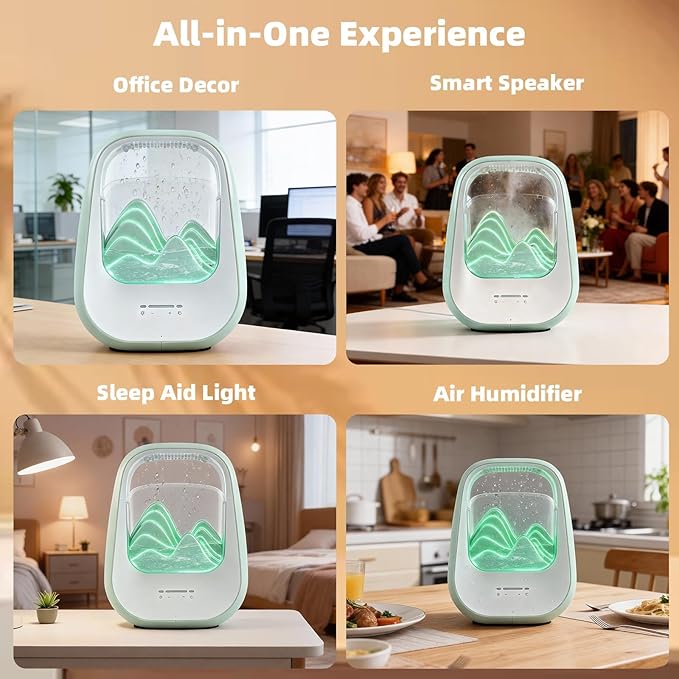 8-in-1 White Noise Sound Machine with Aroma Diffuser, Rain Sound Machine for Sleeping, Stress Relief, White Noise Machine Night Light Timer for Bedroom Office Home Decor, Green