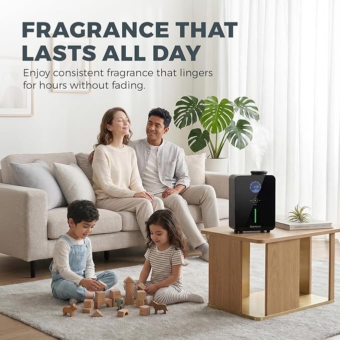 Pro, 2026 Upgraded, Waterless Essential Oil Aromatherapy Scent Diffuser. Whole Home System, 2000 sq ft Coverage, Home, Office, Spa. Touch Panel and Bluetooth Controls.
