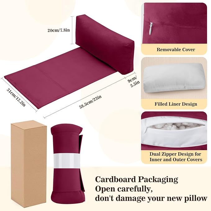 Recliner Headrest Pillow, Adjustable Comfort Neck & Head Support Pillow, Soft Velvet Non-Slip Headrest for Pain Relief & Relaxation, Ideal for Recliner, Couch, Chair, Sofa
