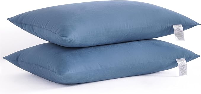 NTBAY Down Alternative Bed Pillows, Standard Size Set of 2, Machine Washable Soft Pillows for Back, Stomach or Side Sleepers, Soft Hotel Collection Pillow for Sleeping, Denim Blue