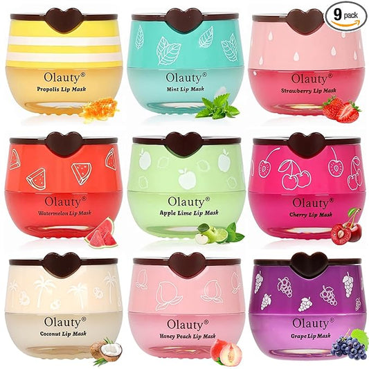 9 PCS Bee Lip Balm Honey Pot,Mothers Day Gifts,Honey Lip Balm Lip Mask,Propolis Moisturizing Lip Sleeping Mask Reduces Lip Lines,Teacher Appreciation Gifts,Birthday Gifts for Women Girls