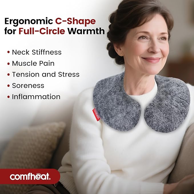 Lavender Microwave Neck Pillow, Heatable/Chillable Microwaveable Heated Neck Wraps for Pain Aromatherapy with Removable Washable Cover, Great for Relaxation and Pain Relief