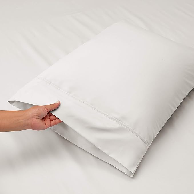Nestl Twin XL Size Sheet Set, 4 Piece Extra Deep Pocket (18-24 inches), Microfiber, Hotel Luxury, Soft, Breathable, Wrinkle-Free, Easy to Care, White