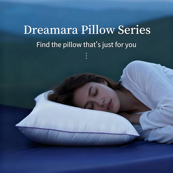 Dreamara King Pillow 1 Pack - Hotel Collection Bed Pillow with Down Alternative Fill, Soft & Supportive for Side, Stomach & Back Sleepers, Fully Machine Washable & Adjustable Loft Design