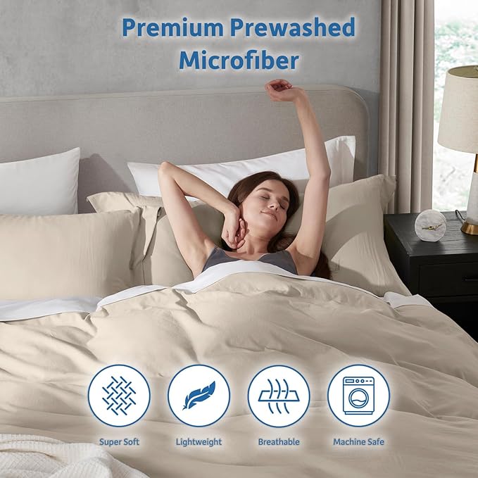 Nestl Linen California King Duvet Cover Sets - Soft Double Brushed Cal King Duvet Cover, 3 Piece, with Zipper Closure, 1 Duvet Cover 104x98 inches and 2 Pillow Shams