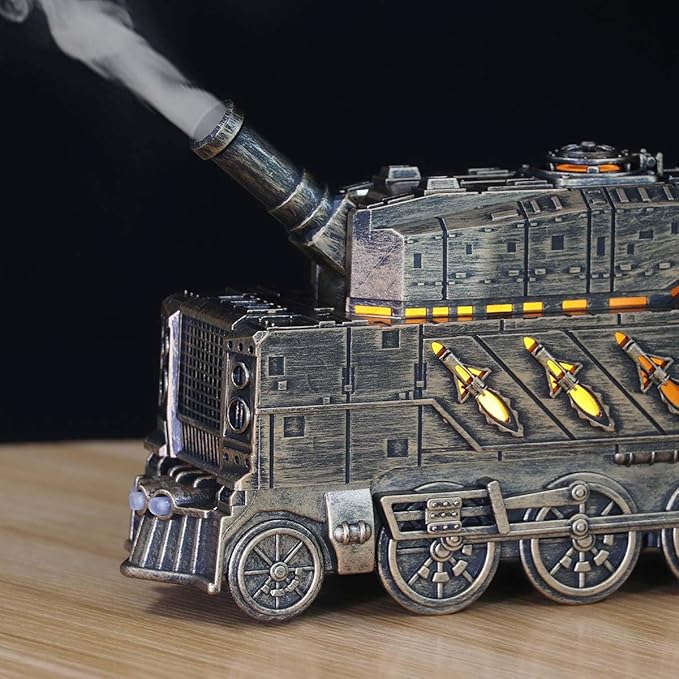 300ml Vintage Steam Train Essential Oil Diffuser, Humidifier with Dual-Color LED Light, Ultra-Quiet Aromatherapy, Auto Shut-Off, Adjustable Mist Modes, for Home, Office