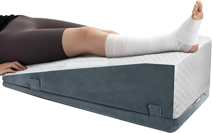 Ganondorf Leg Elevation Pillow, Premium Foam Leg Support Adjustable Wedge Pillow Relieves Joint Pain After Surgery Ergonomic Curve for Leg Support Promote Blood Circulation Single Leg
