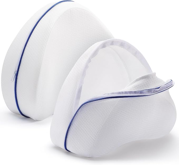 Noverlife 2 Pack Leg Pillow Covers for Contour Knee Pillow, Zippered Pillowcover ONLY, Replacement Pillow Cases for Memory Foam Knee Pillows Washable Pillowcases for Heart Shaped 10x9inch Leg Pillow