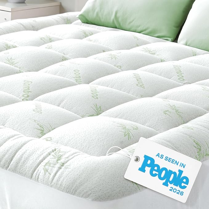 Niagara Sleep Solution Ultra Soft Twin XL Size Mattress Topper - Viscose Made from Bamboo Pillow Top Mattress Pad for Back Pain Relief - Naturally Cooling for Hot Sleepers, Green