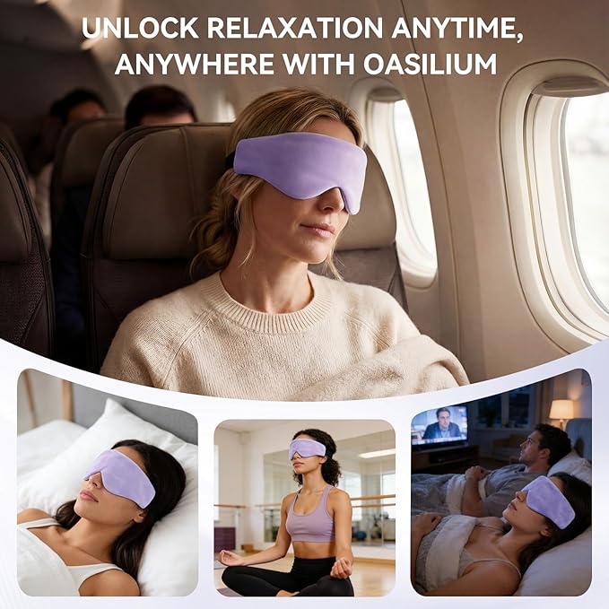 Lyocell Weighted Sleep Eye Mask for Women Men, 7oz & 5.3oz, Removable Washable Weighted Bag, Light Blocking Eye Cover, Soft Eye Shade for Travel Essentials, Office Naps, Gift,Purple