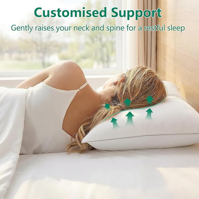 Pillows Standard Size Set of 4, Luxury Fluffy Bed Pillows for Sleeping 4 Pack, Soft and Supportive Bed Pillow with Down Alternative Filling for Side and Back Sleepers (18"x26")