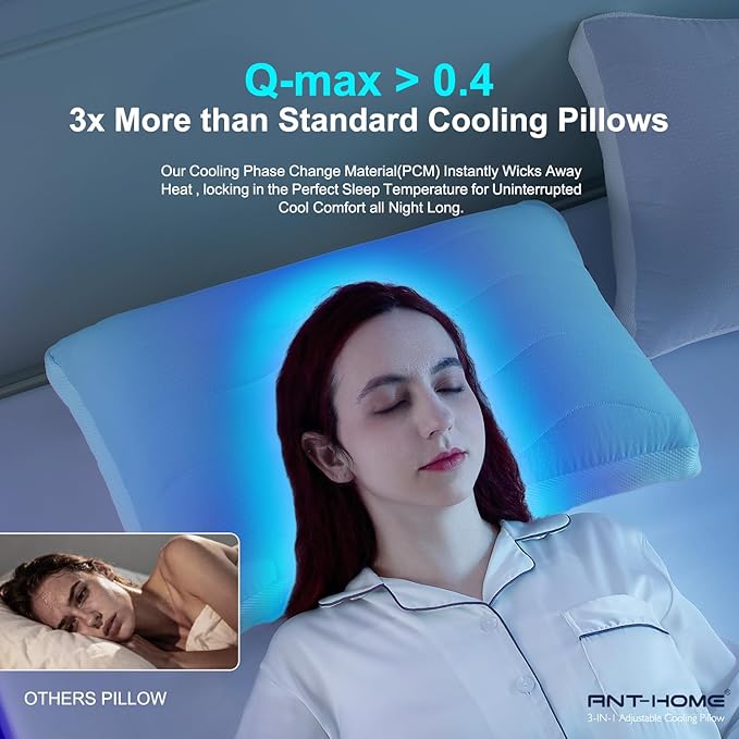 Cooling Adjustable Pillow for Side, Back, Stomach Sleepers，Customizable Support Pillows for Neck Pain Relief，King Size Set of 1 Luxury Bed Pillow.