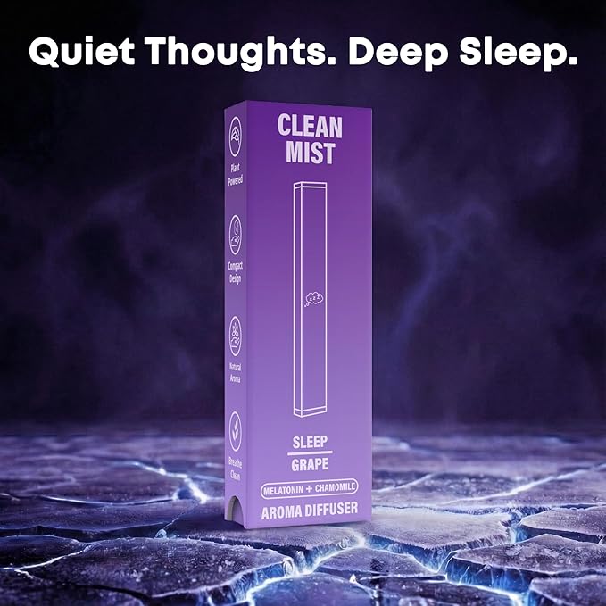 The Clean Mist Sleep Blend Herbal Diffuser Pen | Aroma Diffuser Pen Stick with Lavender, L-Theanine, and Chamomile | Natural Plant-Based Alternative | 500 Uses Per Stick