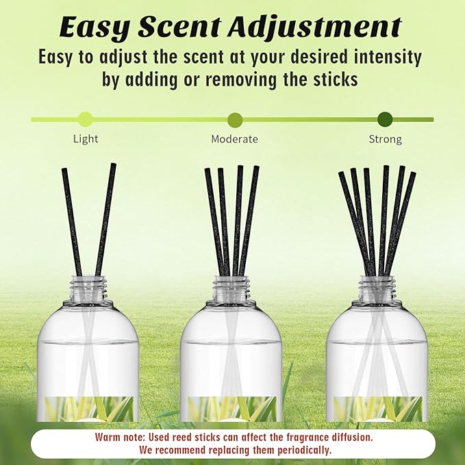 SCENTORINI Reed Diffuser Oil Refill, 16.9oz Natural Citronella Scented Essential Oil with 6 Sticks, Long Lasting Home Fragrance for Large Space, Bathroom, Spa Room, Hotel, Patio, Outdoor, Office