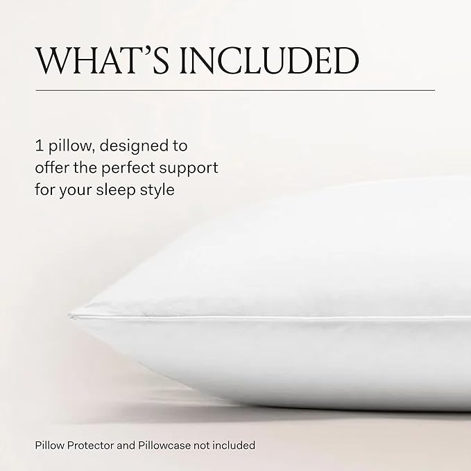 BOLL & BRANCH Down Alternative Pillow - Medium, Standard - Cooling Shell - Hypoallergenic Primaloft Luxury Down Alternative Fill - Superior Support