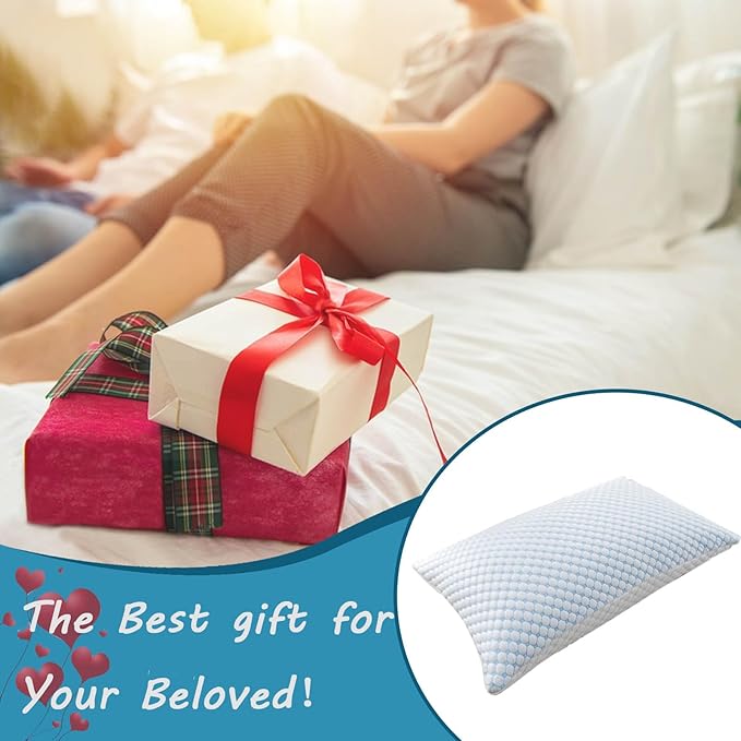 Cooling Pillows for Sleeping, Shredded Memory Foam Cooling Pillow for Hot Sleepers, Adjustable Cool Bed Pillows for Side Back Stomach Sleepers(Queen)
