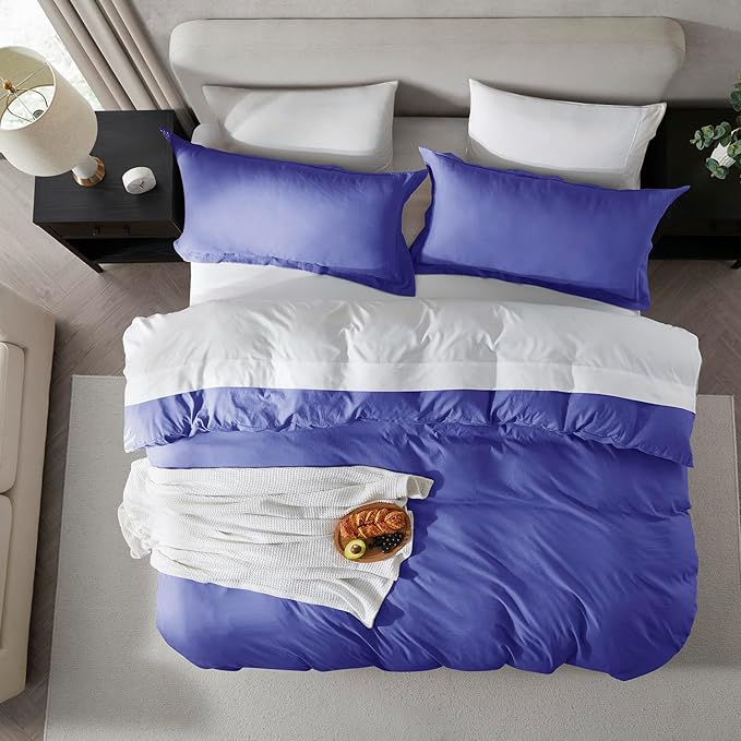 Nestl Twin Duvet Cover Set - Soft Double Brushed Royal Blue Duvet Cover Twin/Twin XL, 2 Piece, with Zipper Closure, 1 Duvet Cover 68x90 inches and 1 Pillow Sham