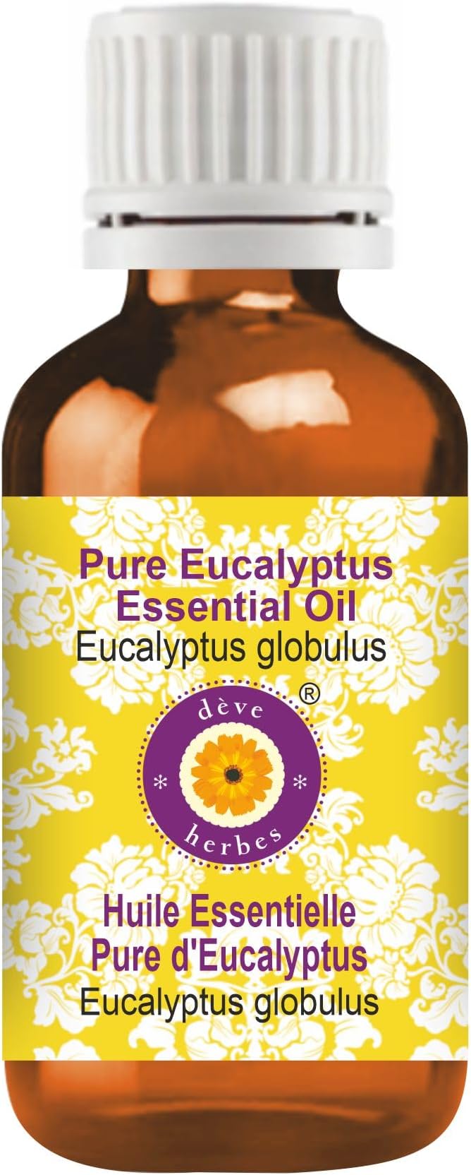 Deve Herbes Pure Eucalyptus Essential Oil (Eucalyptus globulus) Steam Distilled 30ml (1 oz)