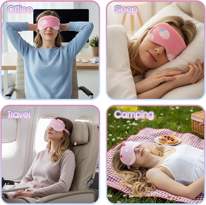 2PCS Plush Sleeping Eye Mask Soft Plush Eye Mask Fuffy Eye Cover Comfortable Sleep Mask Blindfold Rainbow Faux Fur Eye Shade for Women, Men and Kids Travel Nap Sleeping