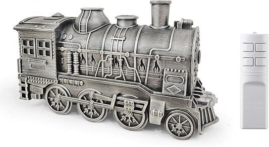 300ML Train Diffusers for Essential Oils Steam Train Humidifier & Aroma Diffuser with Remote Control, Night Light, Dual Mist, Timing Function Desktop Humidifier Air Diffuser for Bedroom (Silver)