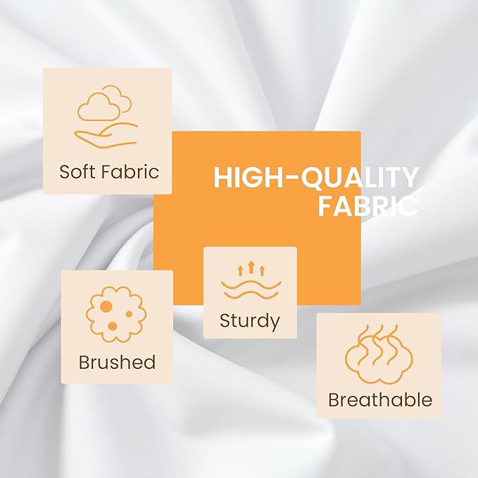 Cal King Size 4 Piece Sheet Set - Comfy Breathable & Cooling Bed Sheets Set, Soft and Wrinkle Free, Deep Pockets, Easy & Secure Fit, Hotel Luxury Bedding for Women, Men - Oeko-Tex - White