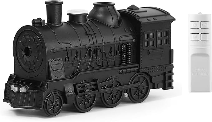 Train Humidifiers, Dual Mist Outlets, 300ml Capacity, Jellyfish shaped Cool Mist Train Humidifier, Aroma Diffuser, Mist Humidifiers with 2/8 Hours Timing Function (Black)