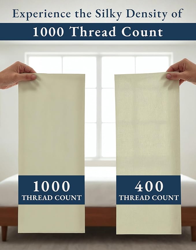 LANE LINEN 100% Egyptian Cotton Bed Sheets Full Size - 1000 Thread Count, 15 inch Deep Pocket Full Bedding Set, Naturally Temperature Regulating Cooling Fade Resistant Cotton Sheets Full - Linen