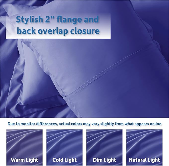 Nestl Twin Duvet Cover Set with Comforter Insert - Royal Blue 3 Piece 68x90 Duvet Cover & 1 Pillow Sham with White Quilted Down Alternative Comforter, Ultra Soft, All Season