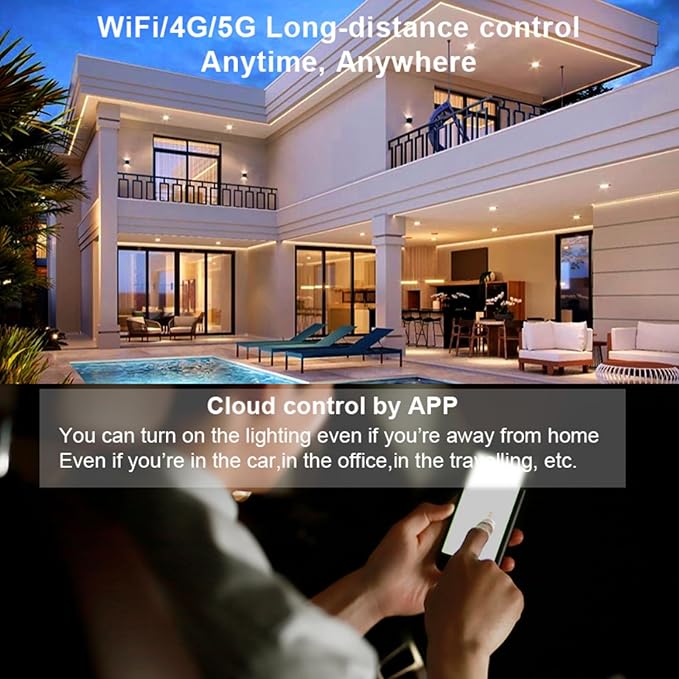 C04W RGBW LED Controller, Tuya WiFi 2.4G RF, 5Pin PWM for SMD FCOB Strip, APP & Voice Control, Compatible with Alexa Google Home, Compatible with WR01RF RC03RFB RC04RFB RC05RFB Remote