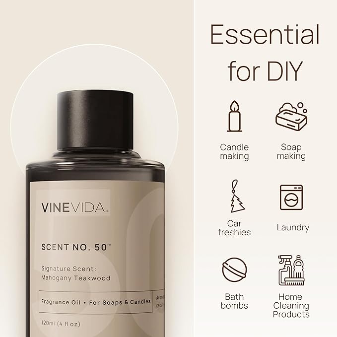 VINEVIDA [128oz] Genuine Leather Fragrance Oil for Candle Making - Made in USA Scents for Soap Making - Natural Candle Fragrance Oil