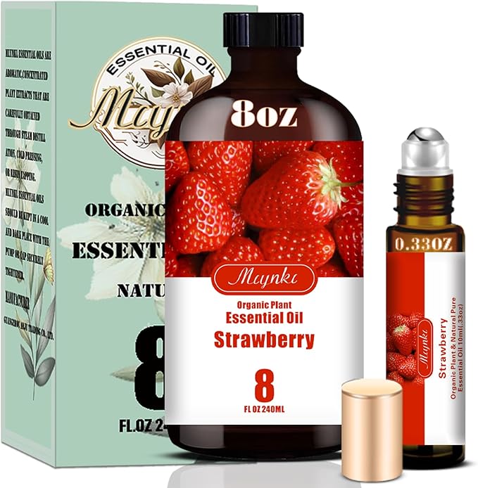 Strawberry Essential Oil – MLYNKL Strawberry Oils 8.33 fl oz for Diffusers, Humidifiers, Massage, DIY Candles, Soap, Cleaning, Home, Yoga, Office, Gifts - 250 ml