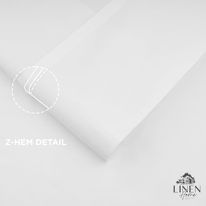 Linen Home 100% Cotton Percale Pillowcases King Size, Snow White, 2 Pieces of Pillow Case, Crisp and Cool Strong Bed Linen, 20 inches X 40 inches